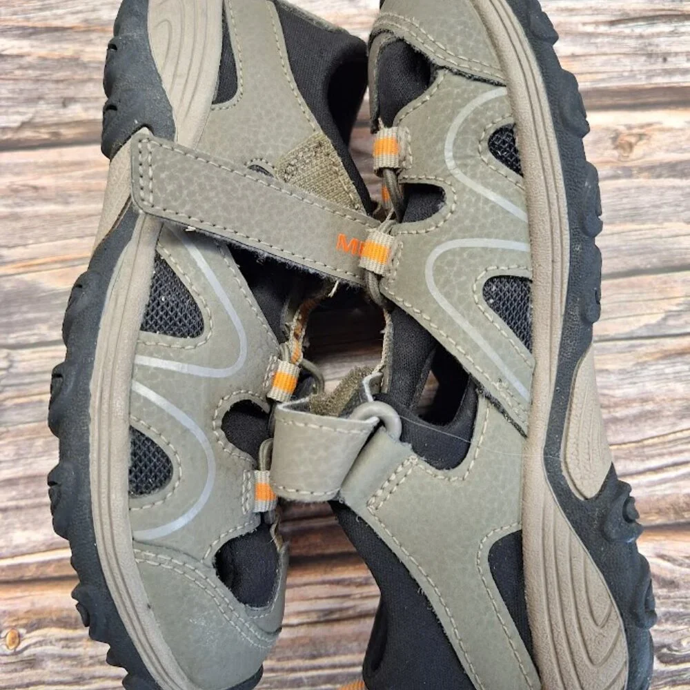 Kids Merrell Hyrdo Teton Gunsmoke/Orange Hiker Sandal Kids Size 13